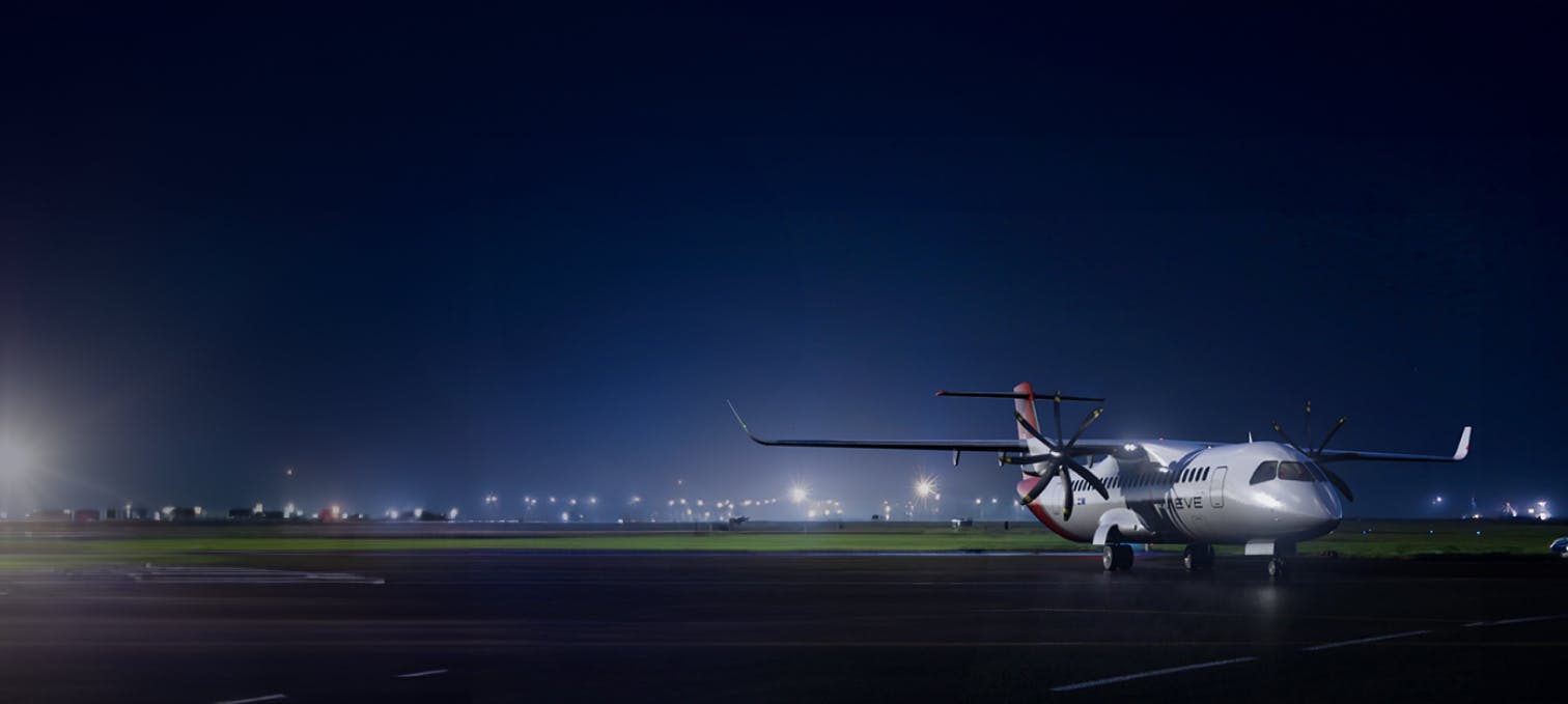Maeve M80 at night on the runway